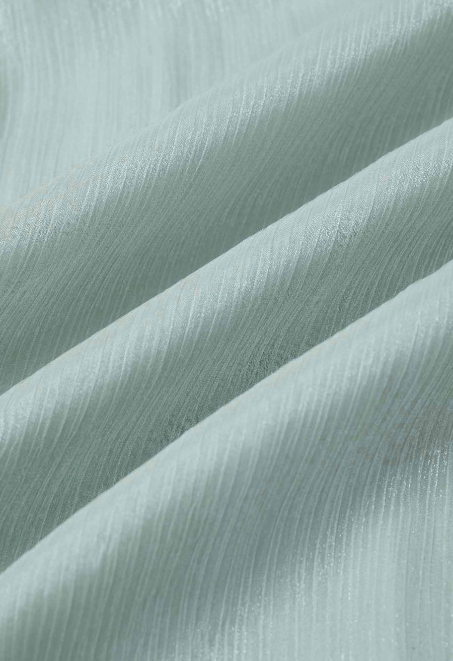 Glossy Finish Tiered Maxi Skirt in Mint
