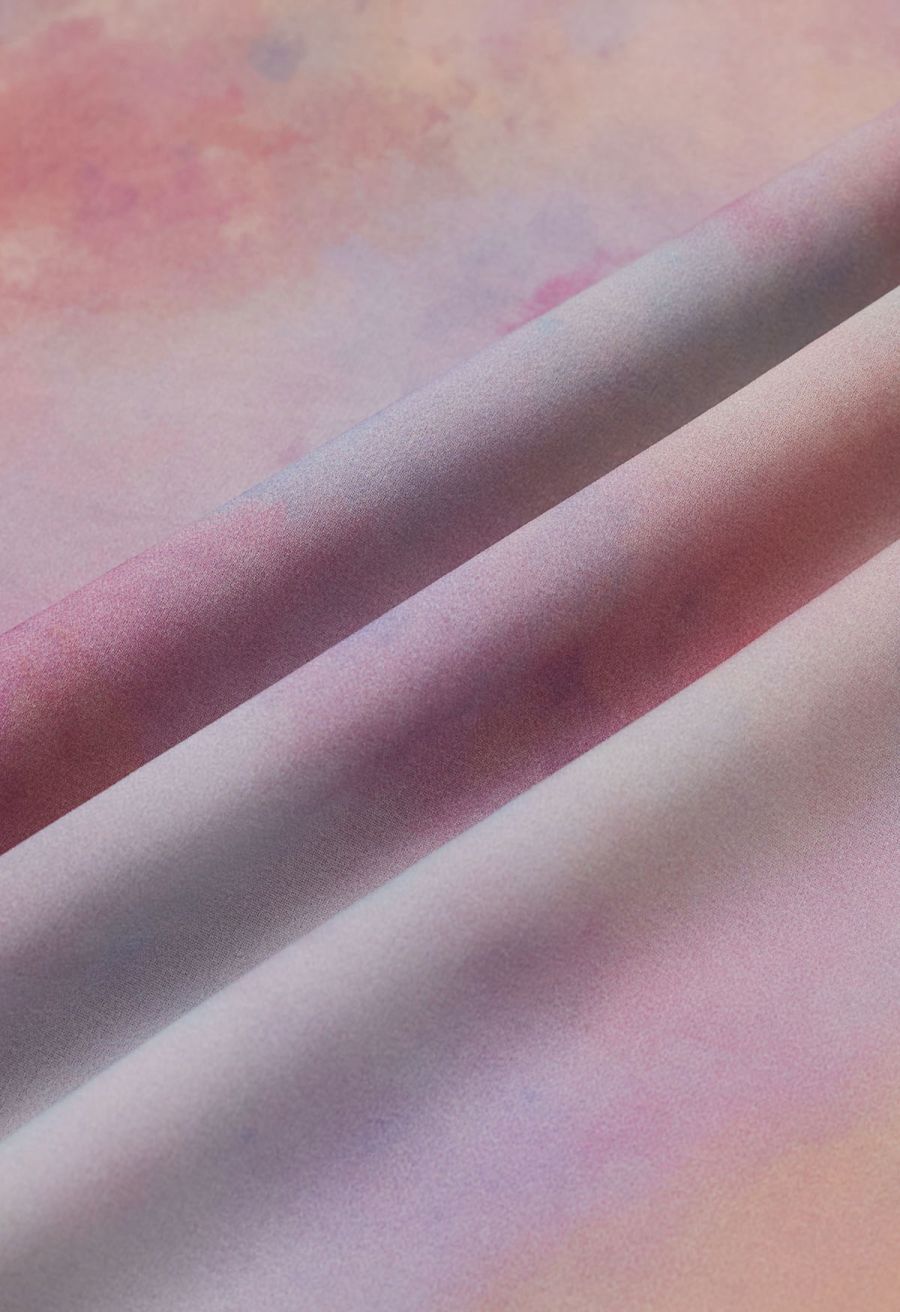 Ombre Double-Strap Cold-Shoulder Chiffon Dress