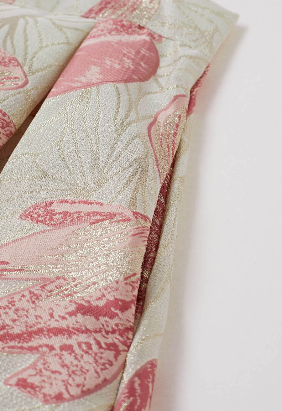 Pink Tulip Metallic Jacquard A-Line Midi Skirt