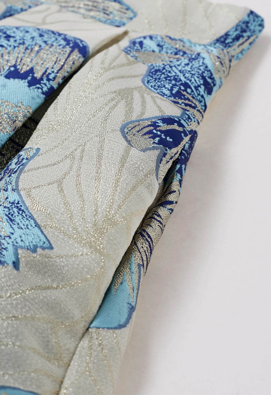 Blue Tulip Metallic Jacquard A-Line Midi Skirt