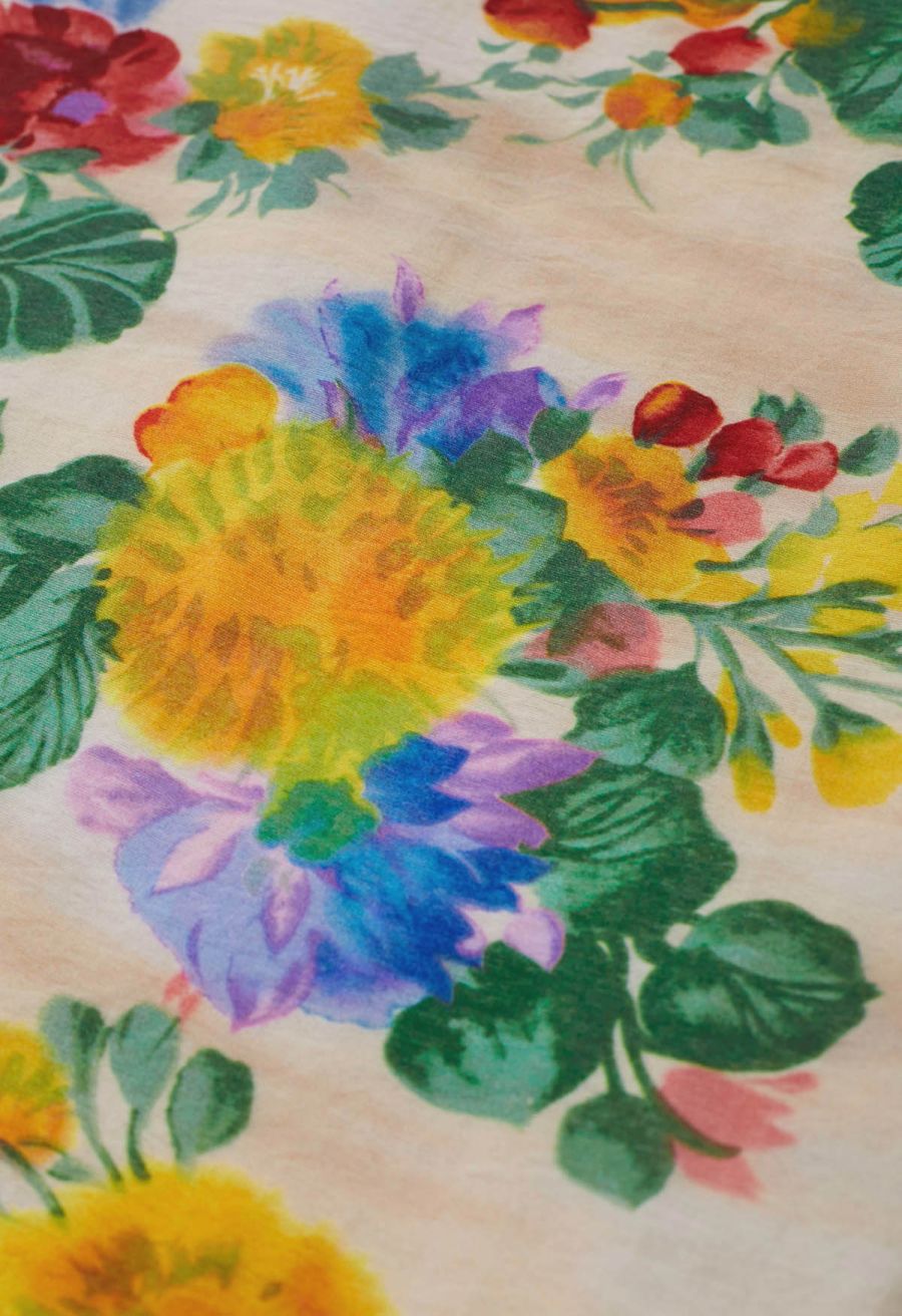 Stunning Watercolor Floral Tie-Back Cami Dress