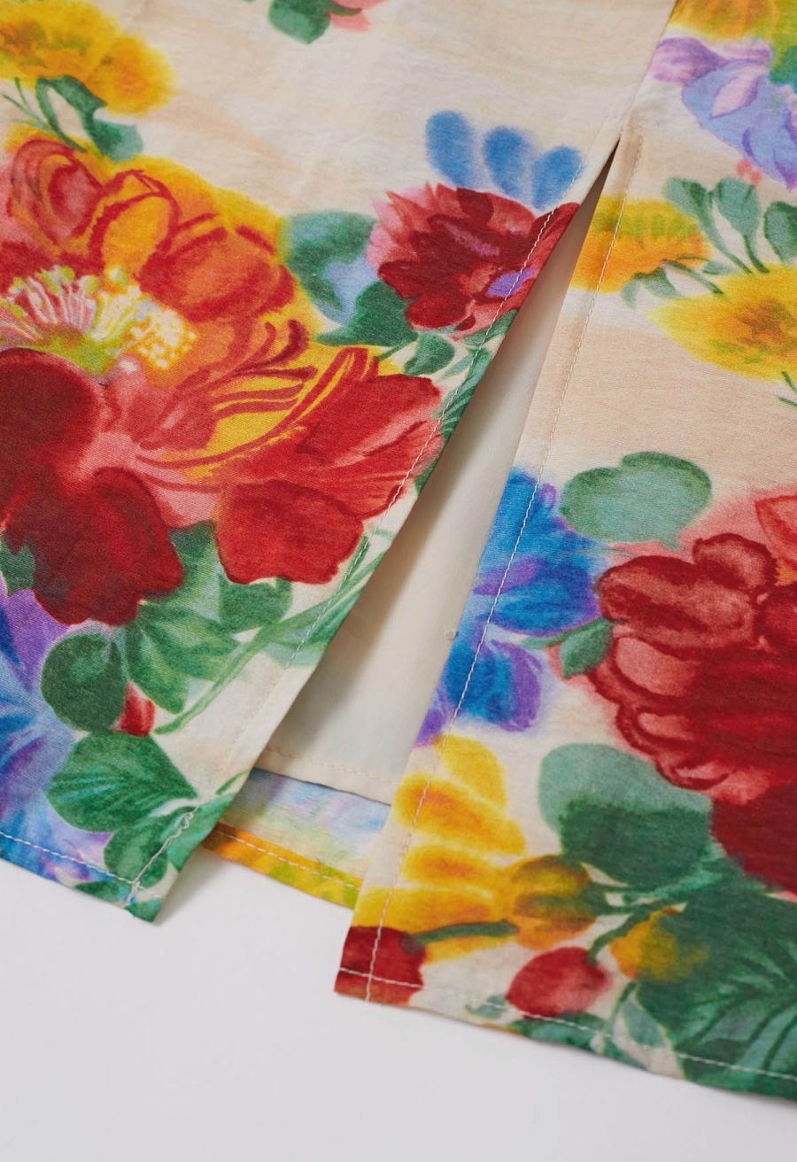 Stunning Watercolor Floral Tie-Back Cami Dress