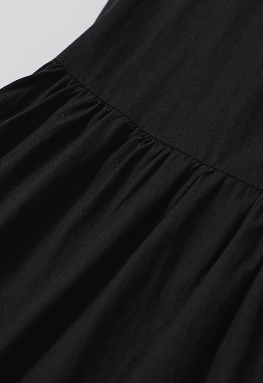 Bowknot Halter Neck Side Pocket Dress in Black