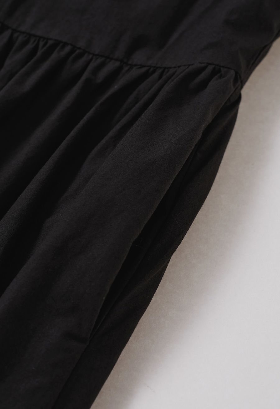 Bowknot Halter Neck Side Pocket Dress in Black