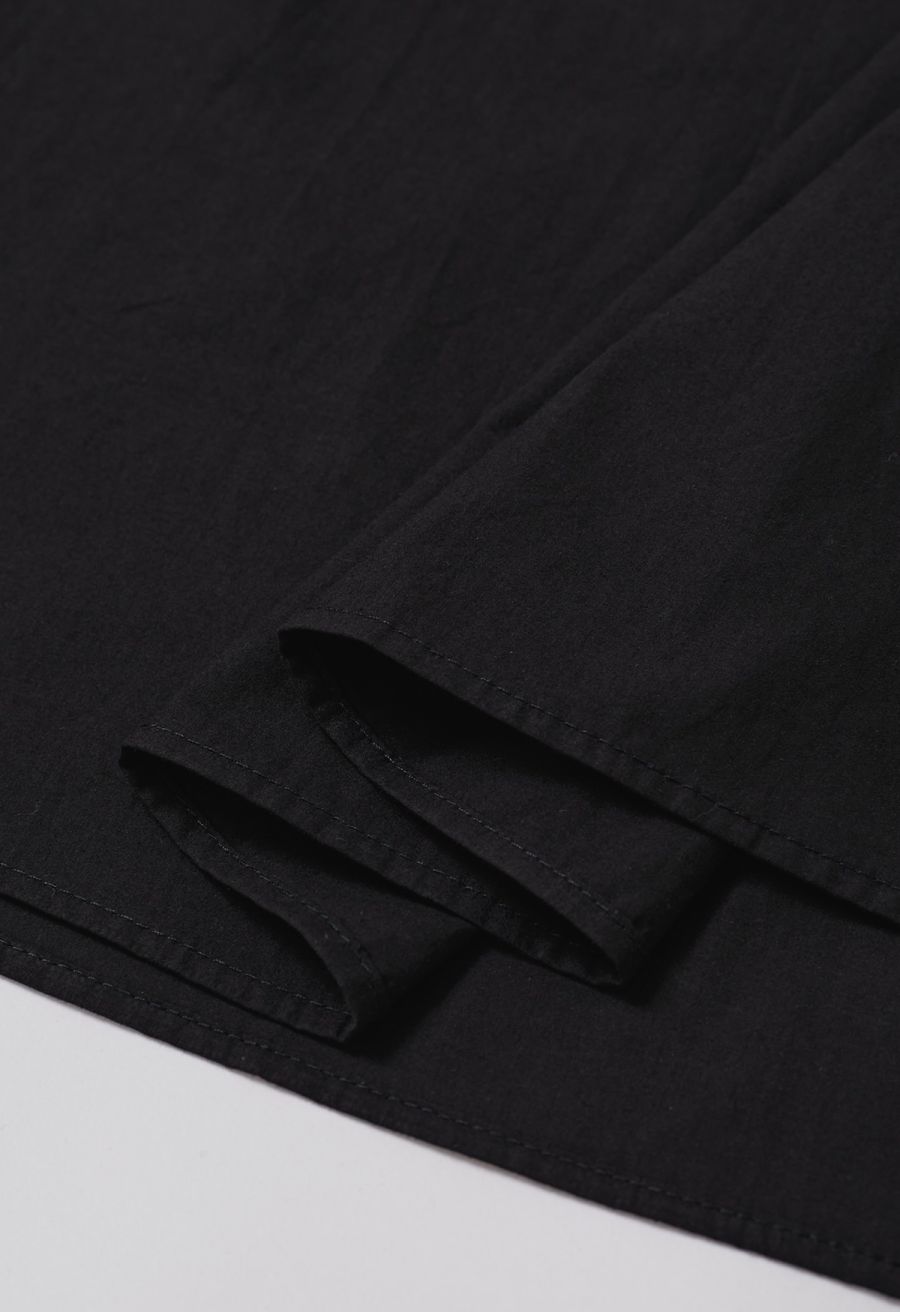 Bowknot Halter Neck Side Pocket Dress in Black