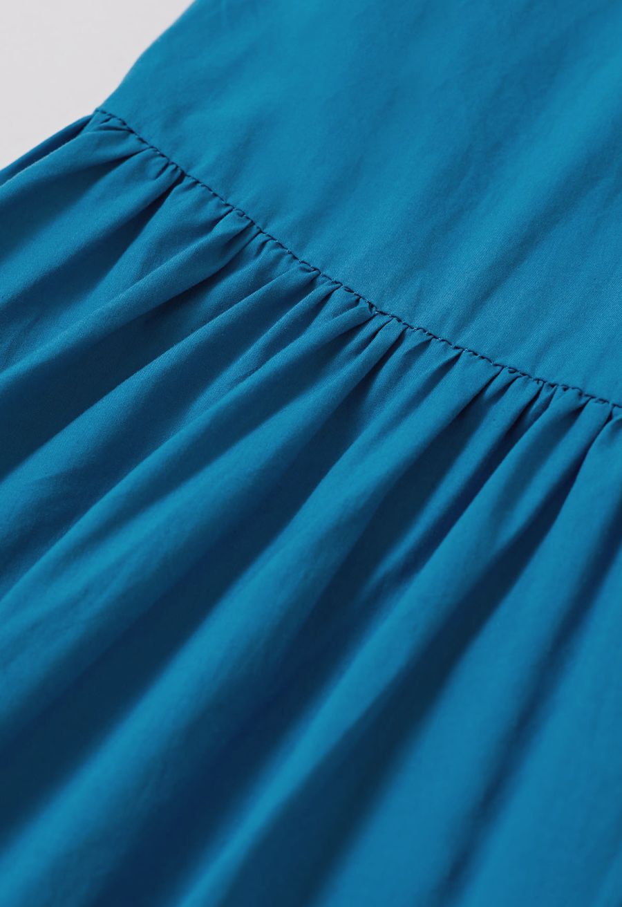 Bowknot Halter Neck Side Pocket Dress in Peacock