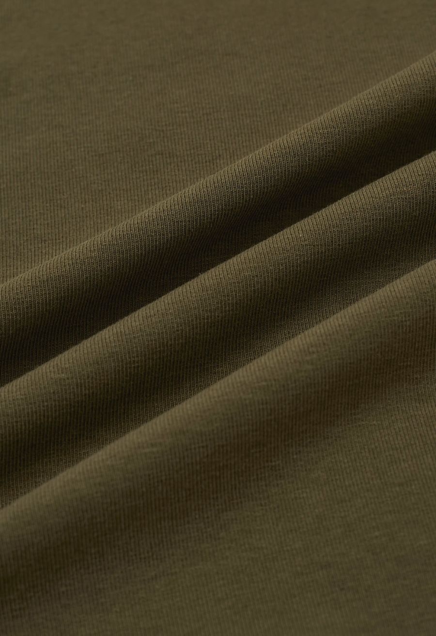 Off-Shoulder Batwing Sleeve Pleated Top in Olive