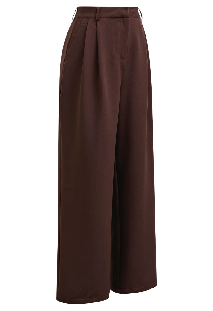 Strapless Seamed Front Asymmetric Top and Pants Set