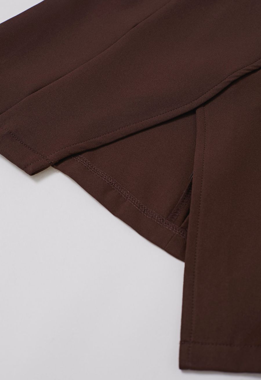 Strapless Seamed Front Asymmetric Top and Pants Set