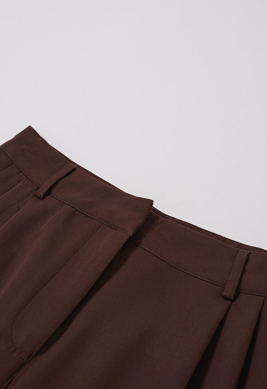 Strapless Seamed Front Asymmetric Top and Pants Set