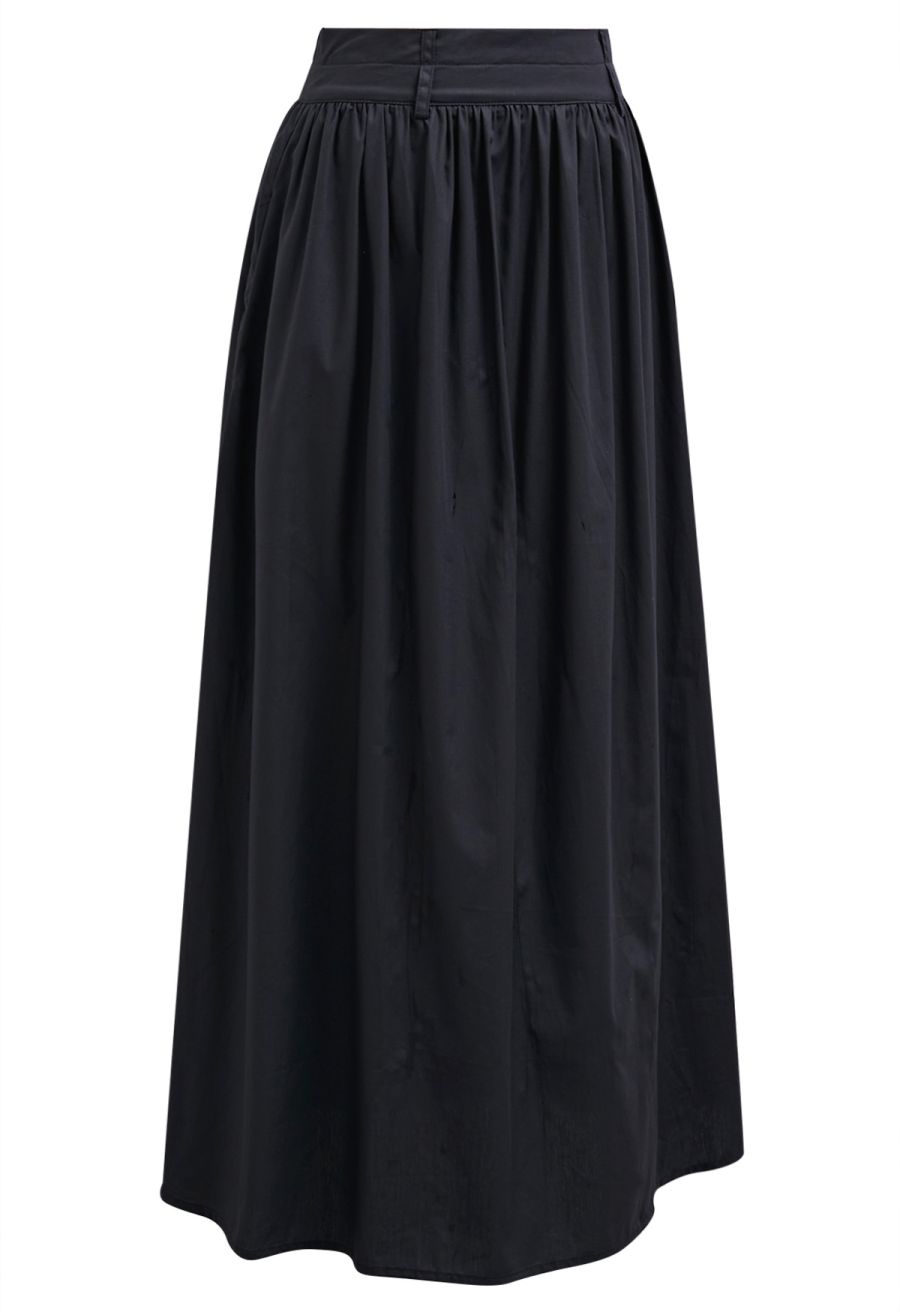 Tie-Back Bowknot Crop Top and Maxi Skirt Set