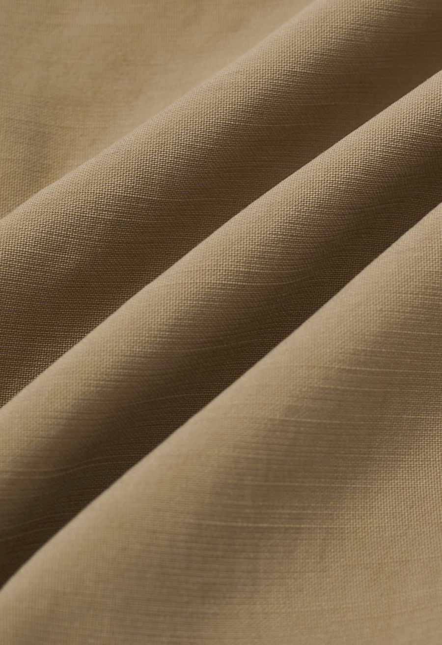 Cowl Neck Braided Open Back Sleeveless Top in Khaki