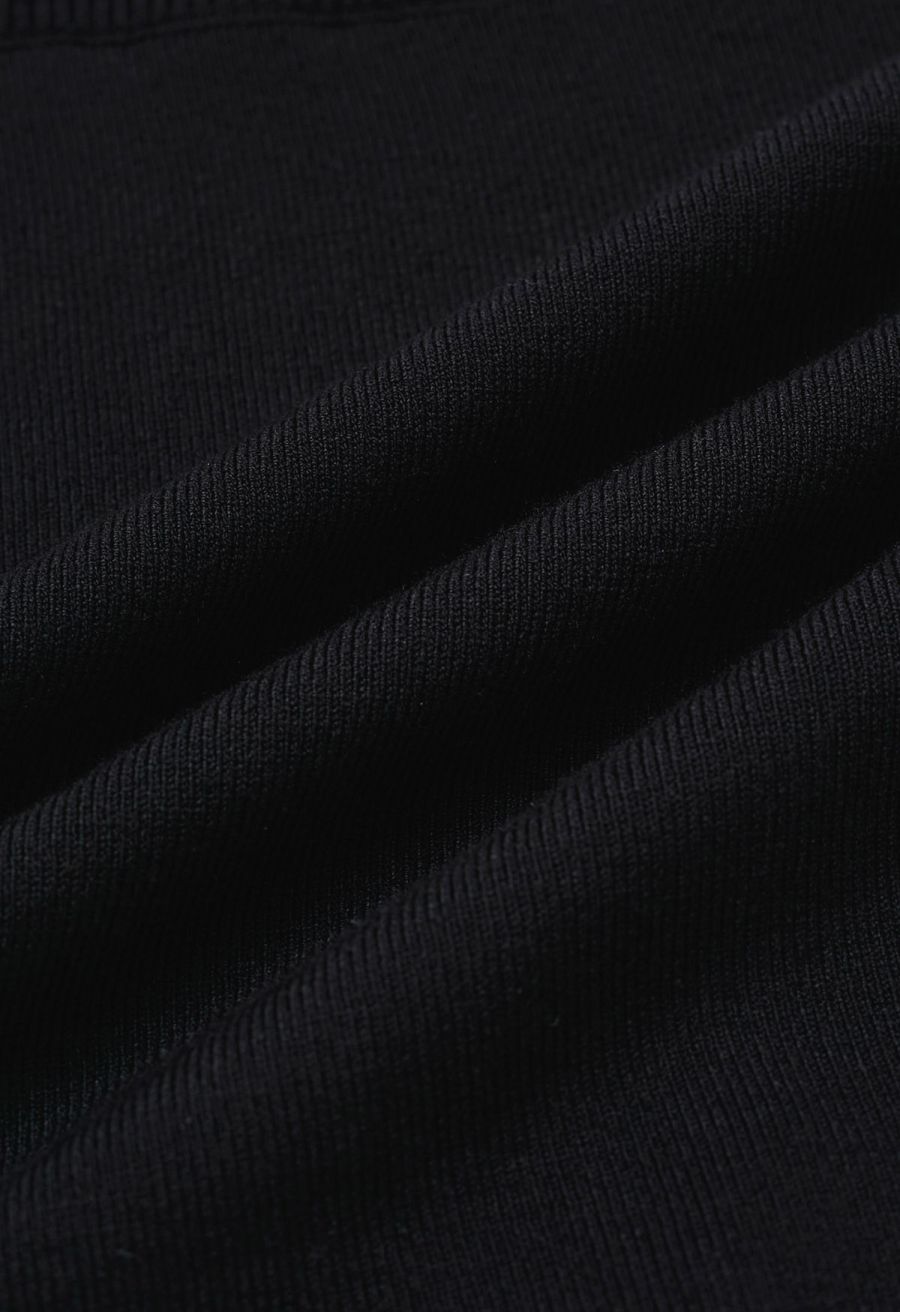 Simplicity Off-Shoulder Knit Top in Black