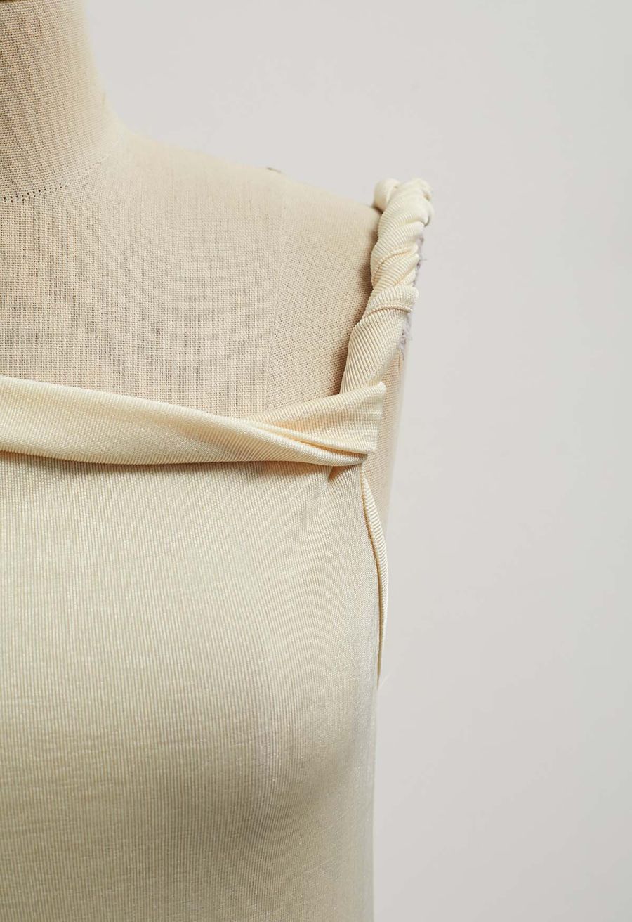 Twisted Strap Cami Top in Light Yellow