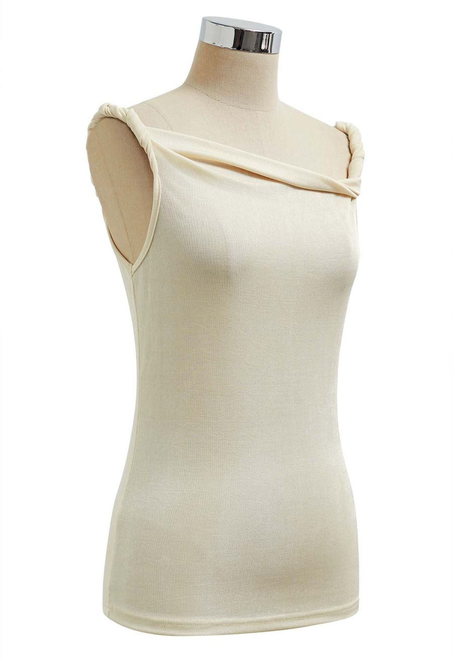 Twisted Strap Cami Top in Light Yellow