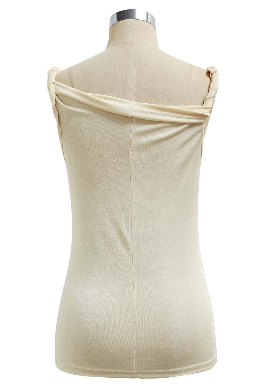 Twisted Strap Cami Top in Light Yellow