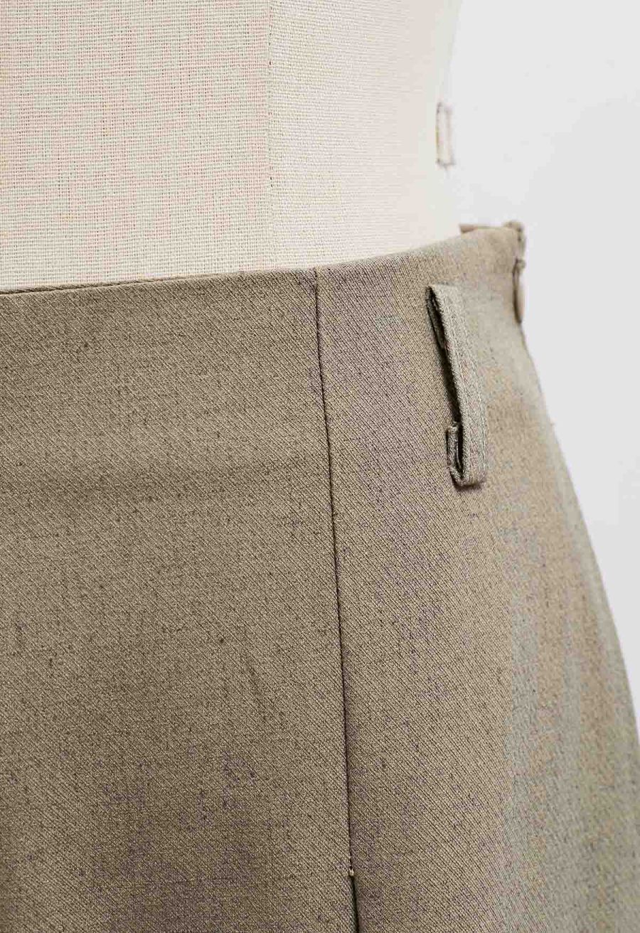 High Waist Side Pocket Wide-Leg Pants in Khaki