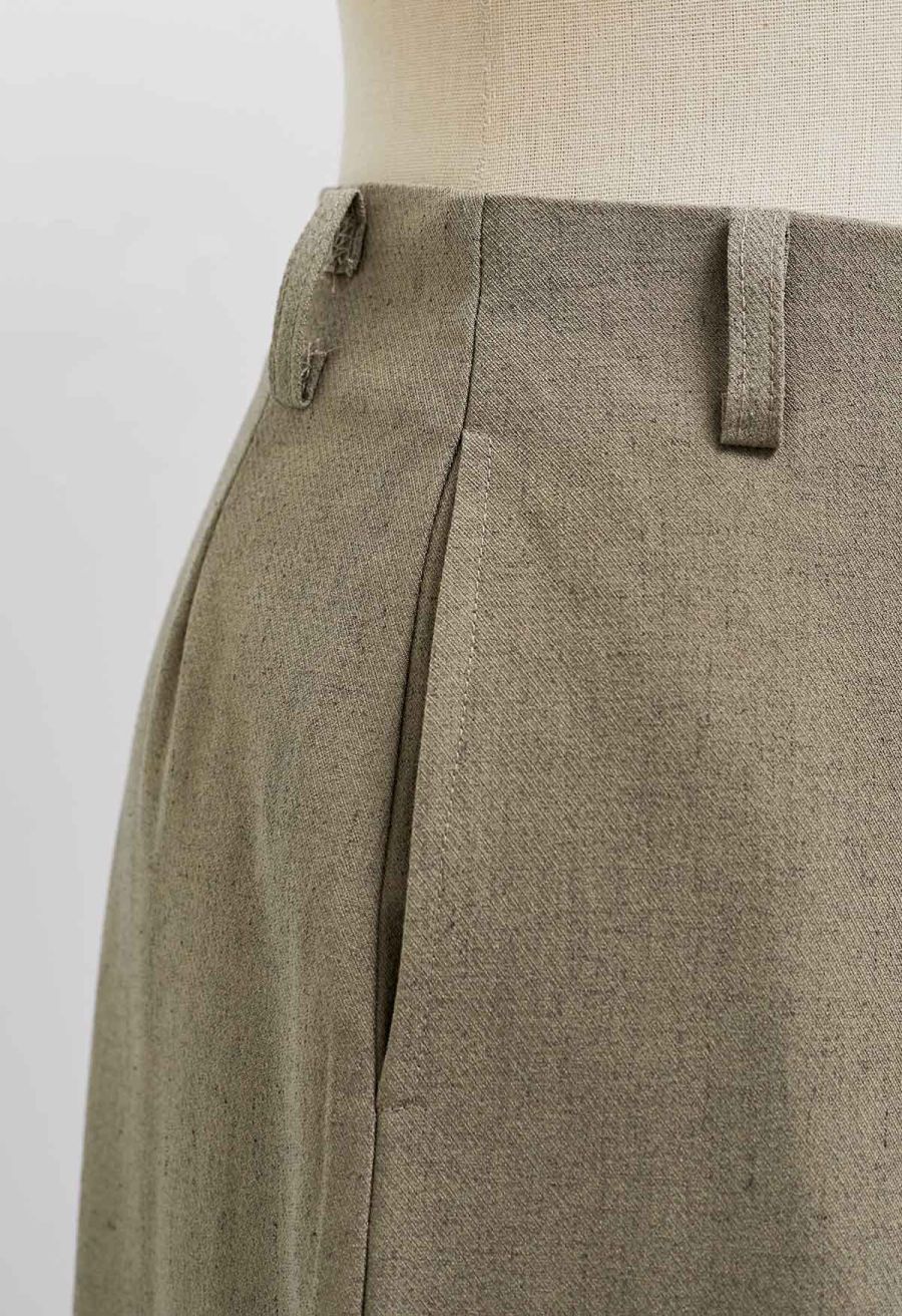 High Waist Side Pocket Wide-Leg Pants in Khaki