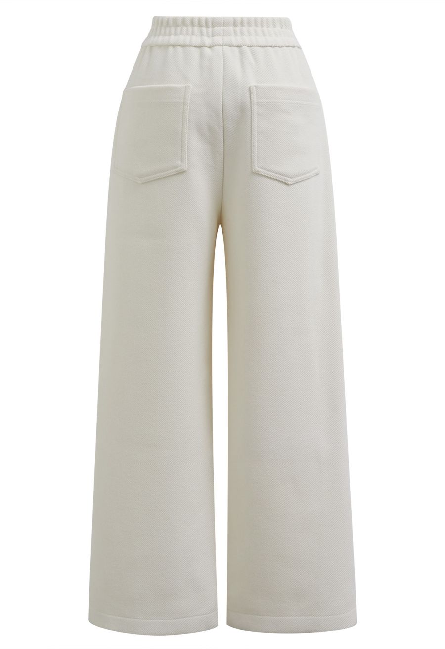 Side Pocket Wide-Leg Heavy Twill Pants