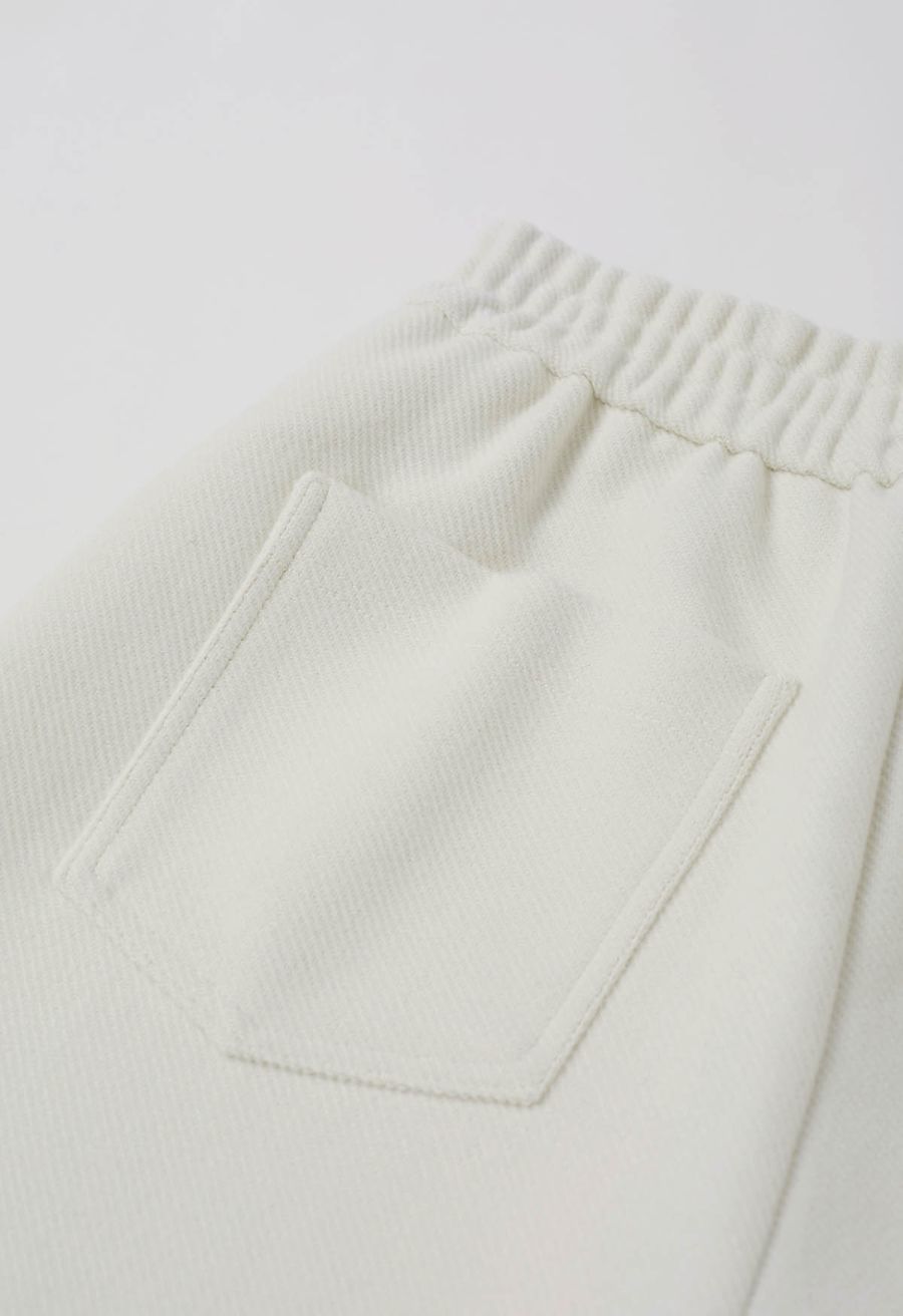 Side Pocket Wide-Leg Heavy Twill Pants