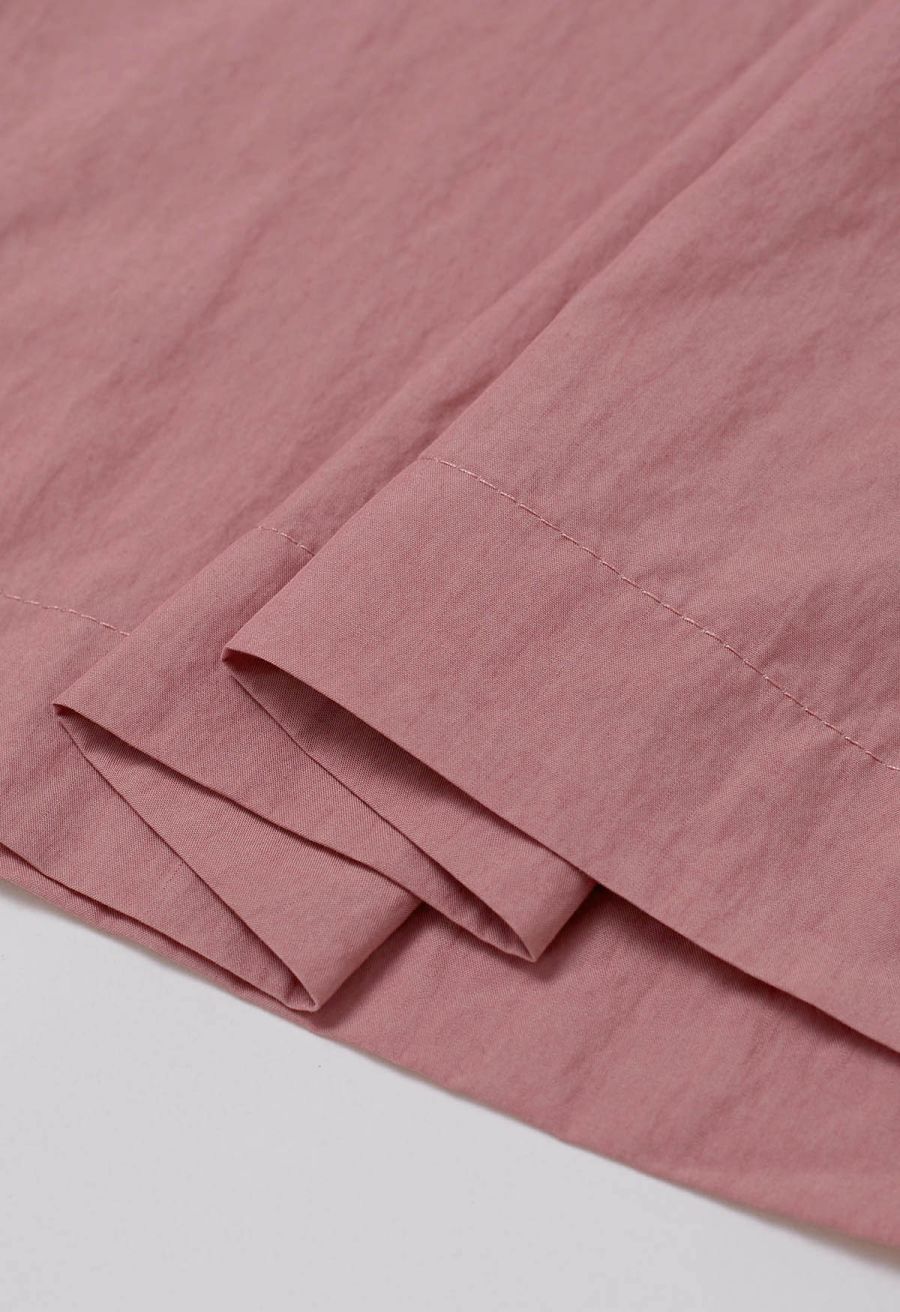 Soft Grace Shirred Flowy Midi Skirt in Peach