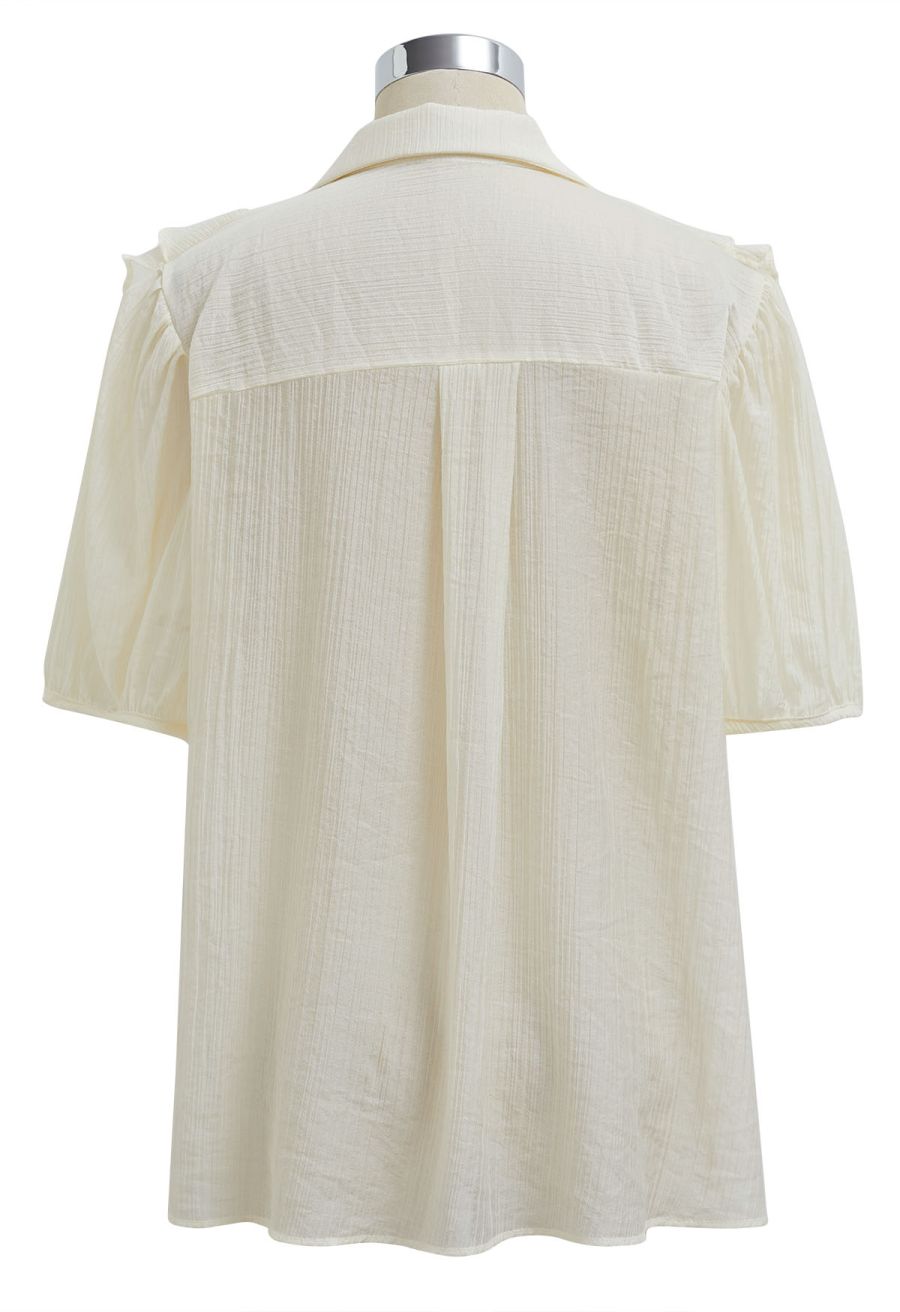 Breezy Ruffle Semi-Sheer Top and Mini Skirt Set