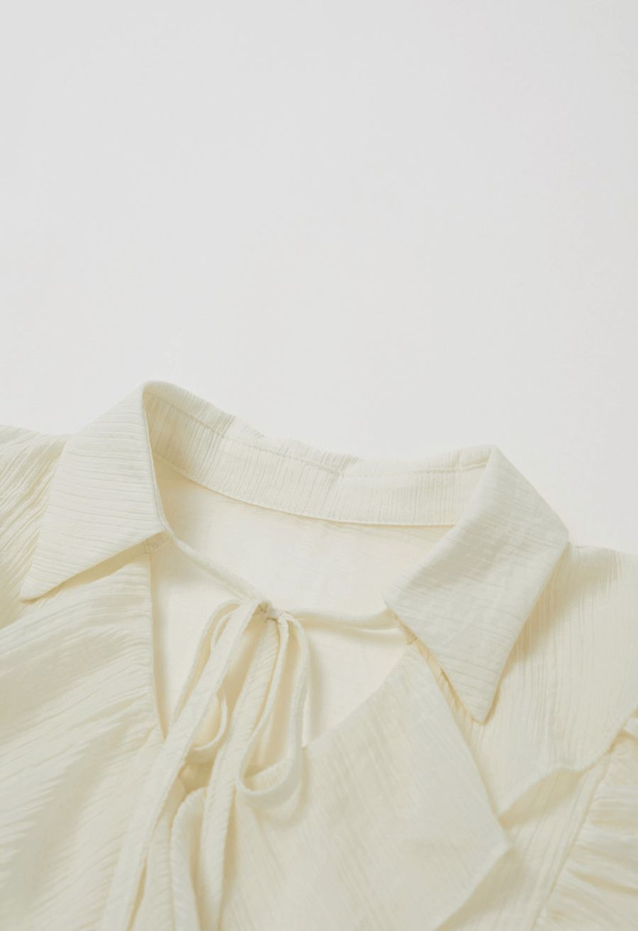 Breezy Ruffle Semi-Sheer Top and Mini Skirt Set