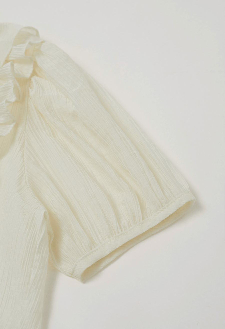 Breezy Ruffle Semi-Sheer Top and Mini Skirt Set