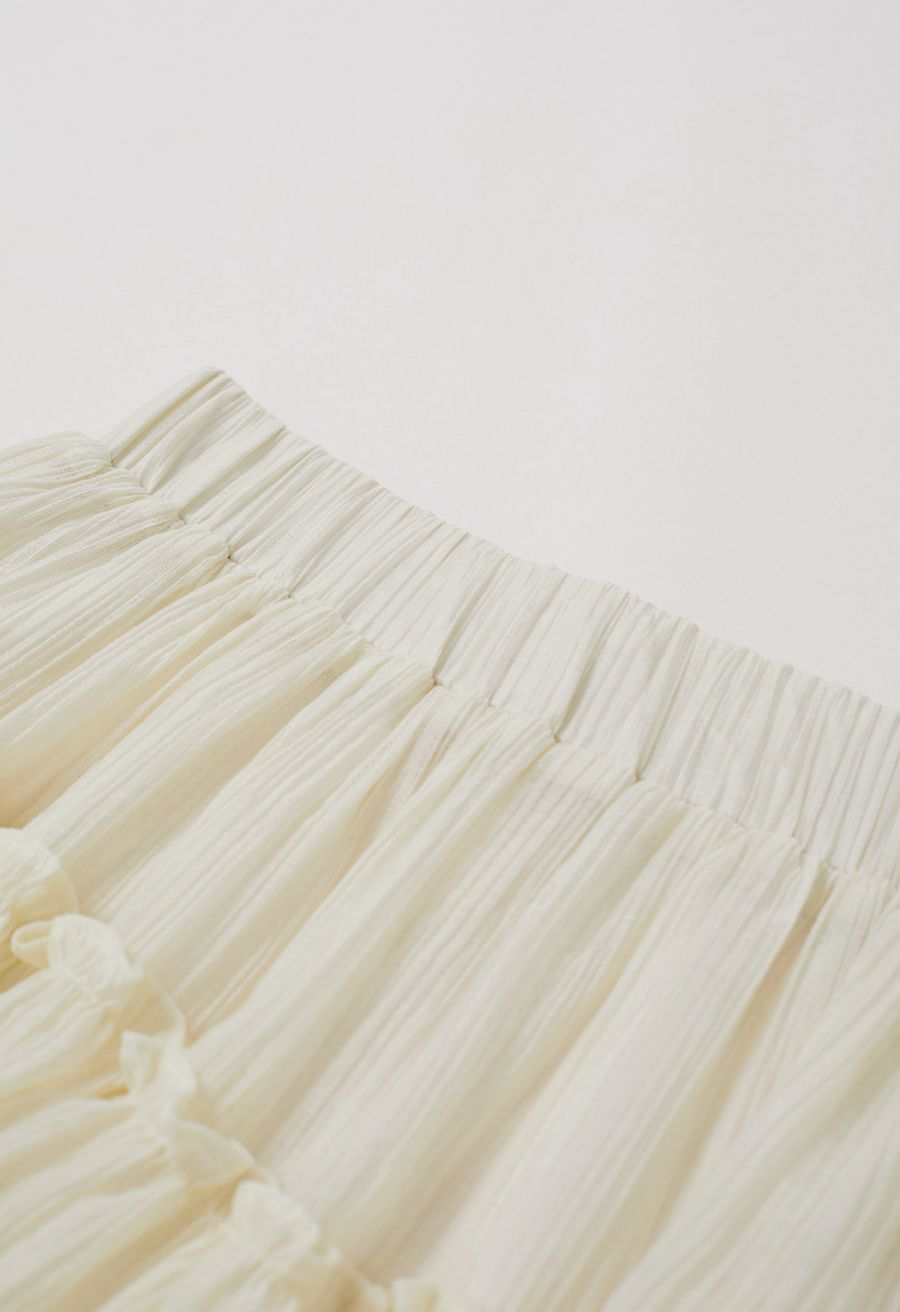 Breezy Ruffle Semi-Sheer Top and Mini Skirt Set