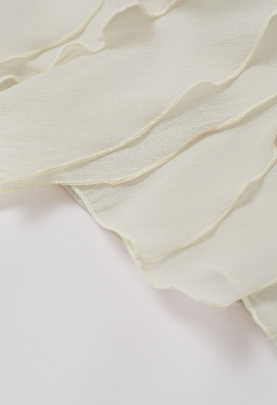 One-Shoulder Tiered Ruffle Crop Top
