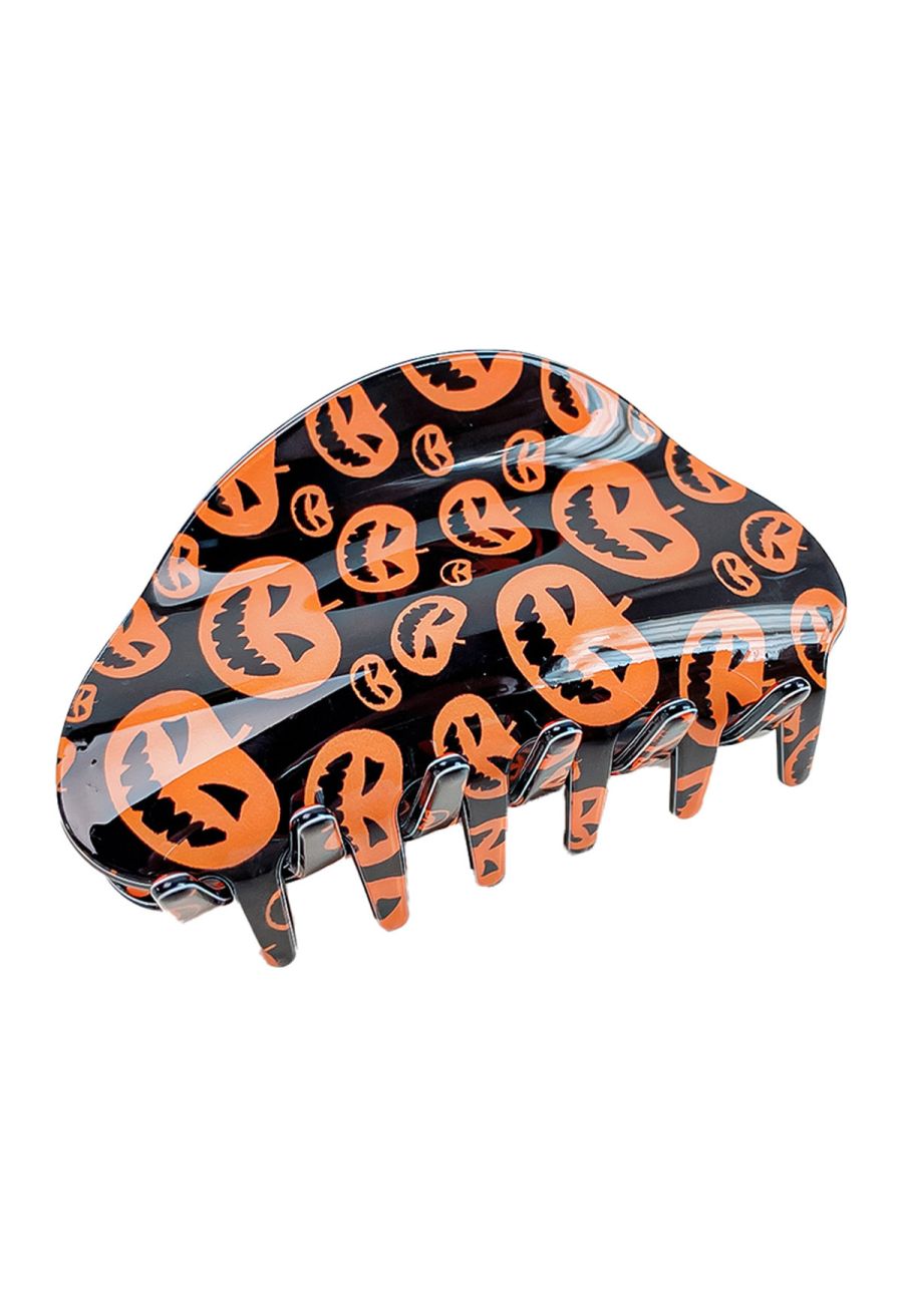 Evil Pumpkin Pattern Hair Claw