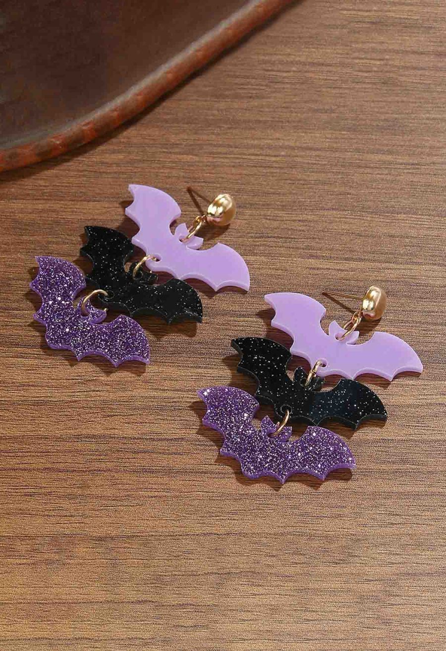 Gothic Bats Acrylic Earrings