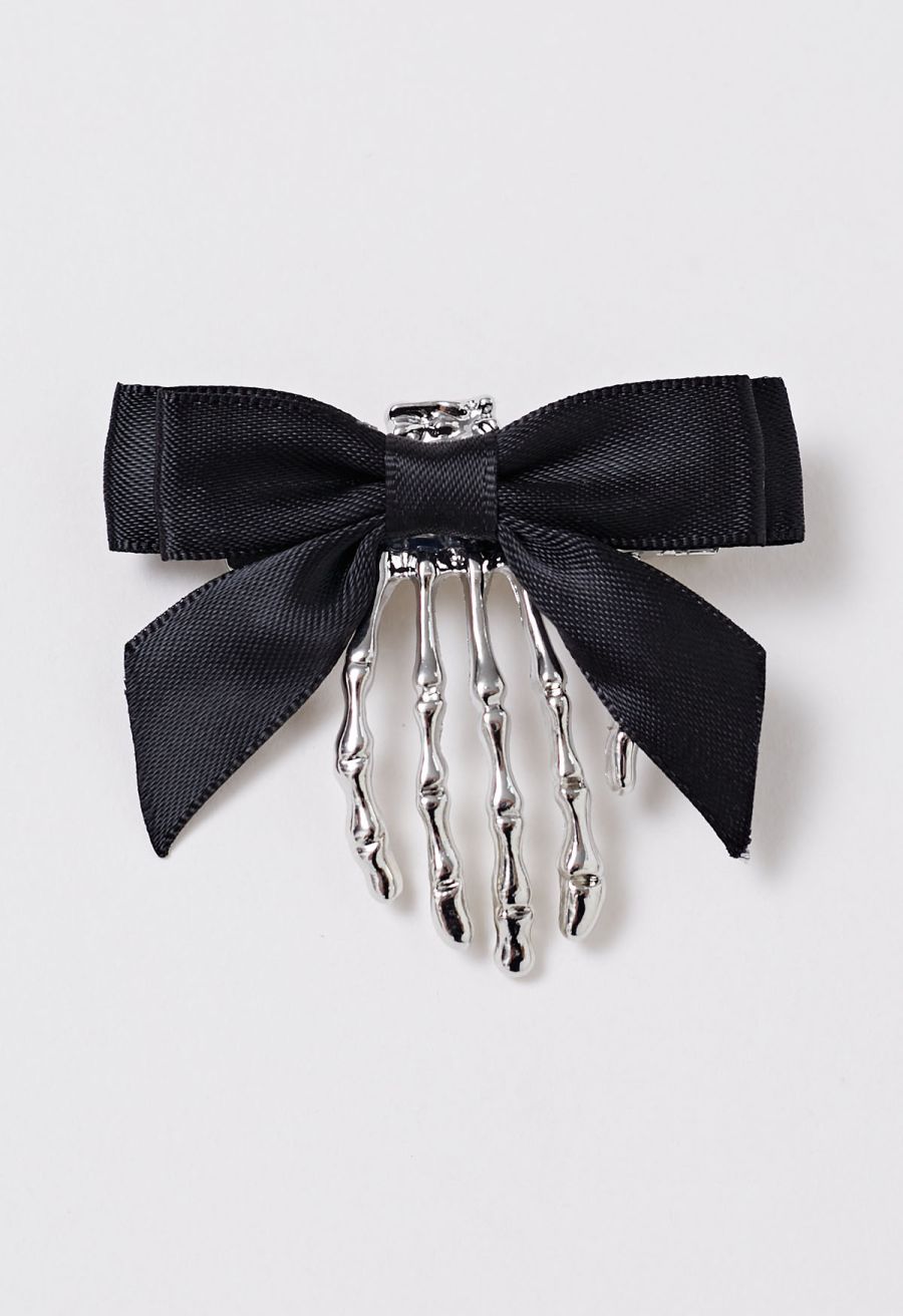 Skeleton Hand Bowknot Hair Clips
