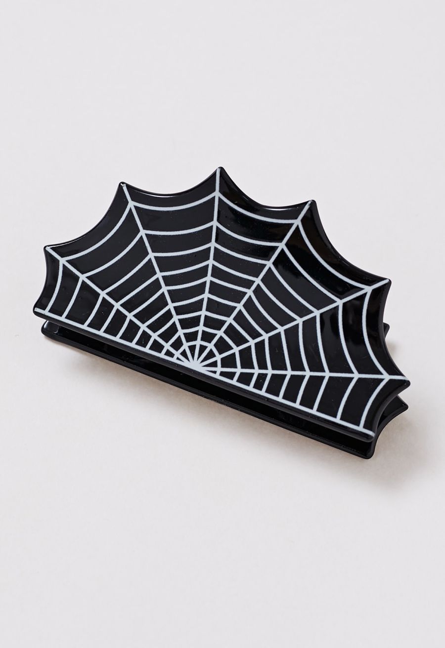 Gothic Cobweb Pattern Hair Claw