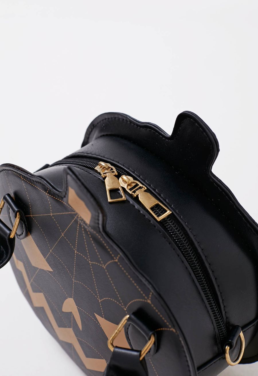 Jack-o'-Lantern PU Handbag in Black