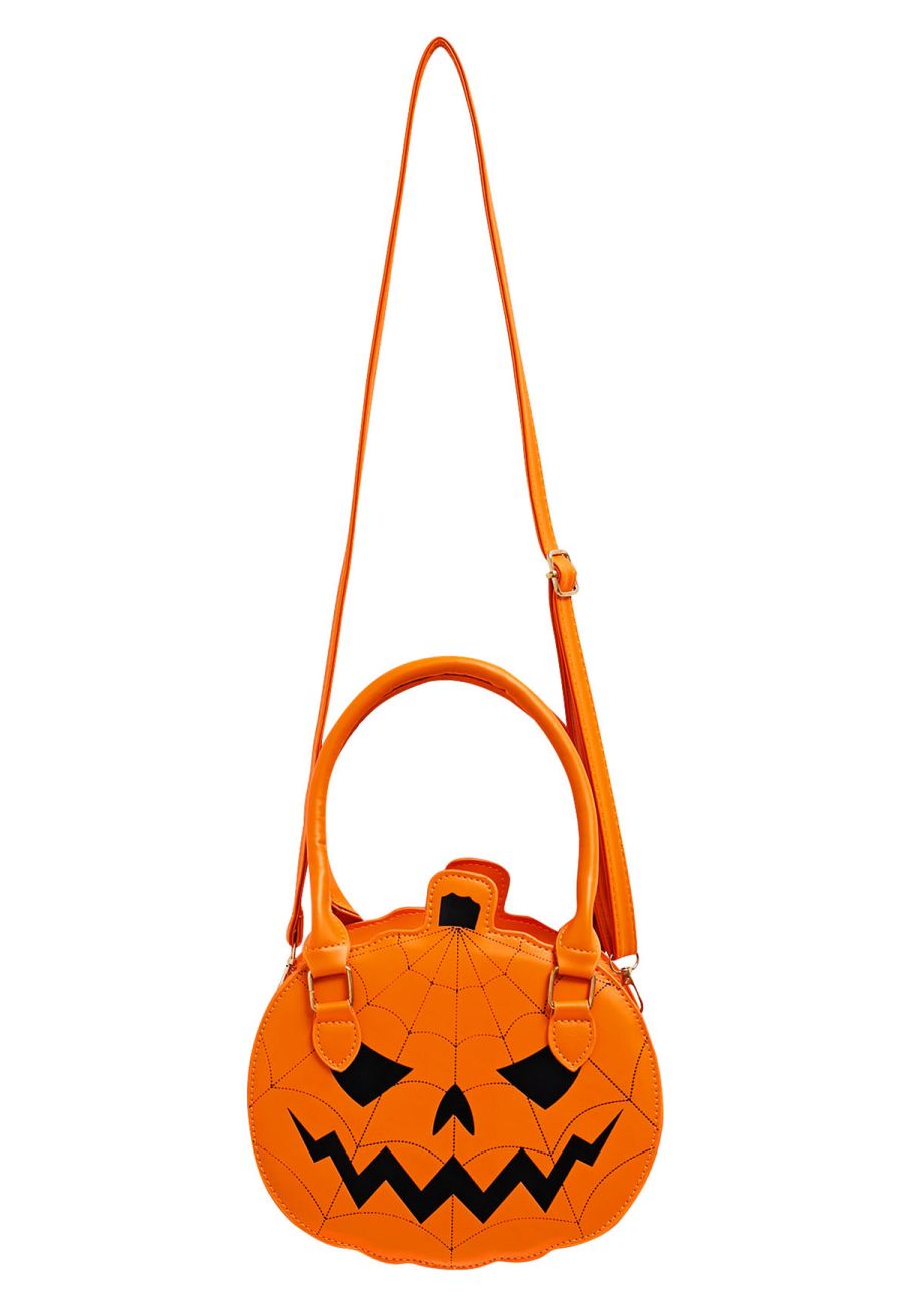 Jack-o'-Lantern PU Handbag in Orange