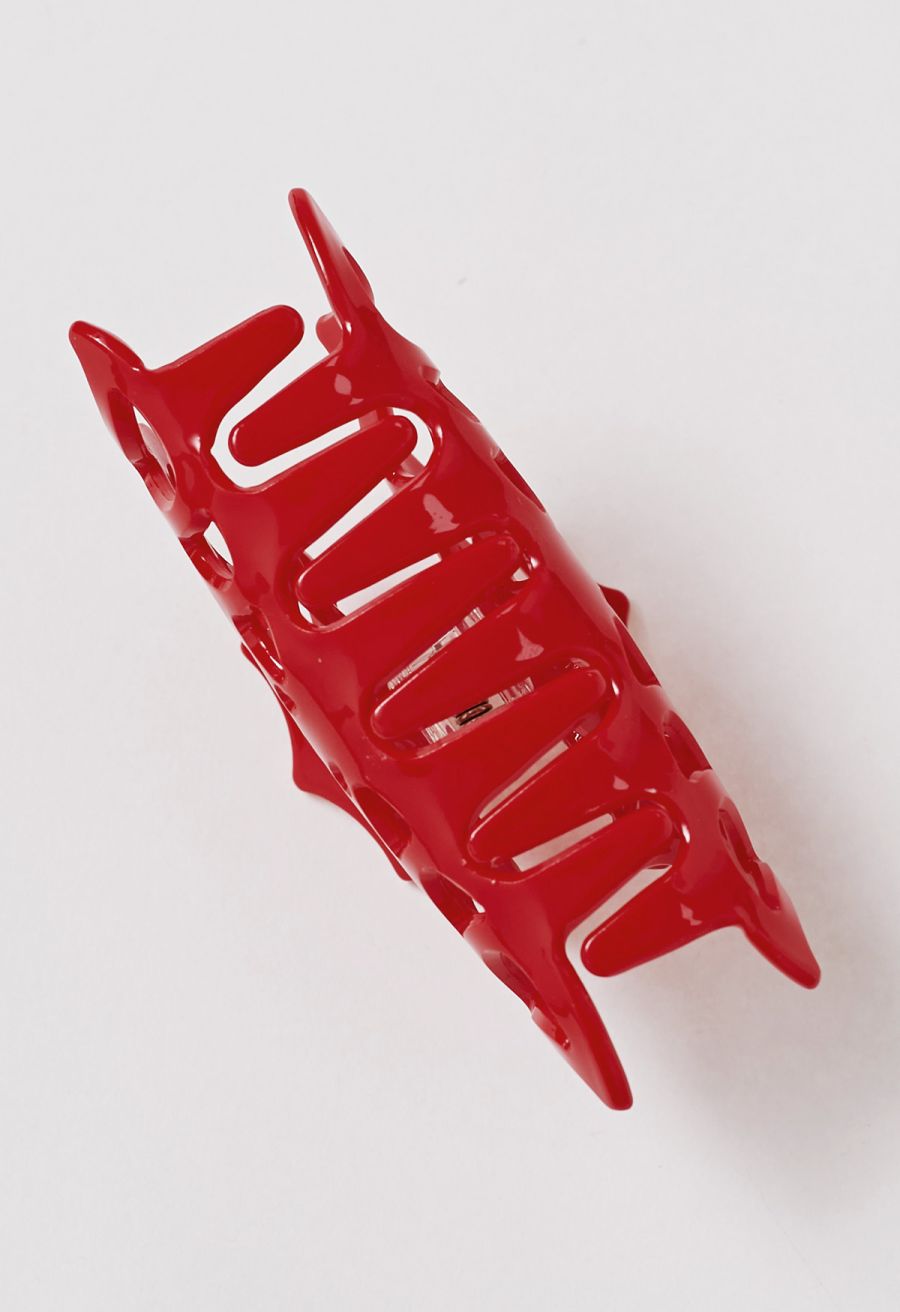 Spider Web Hollow Out Hair Claw in Red