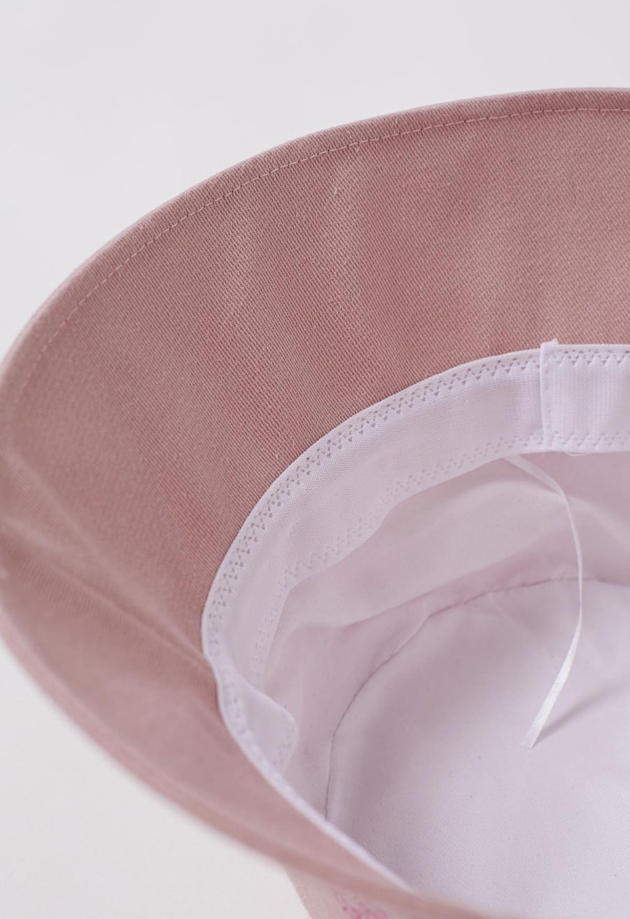 Rhinestone Spider Web Bucket Hat in Pink
