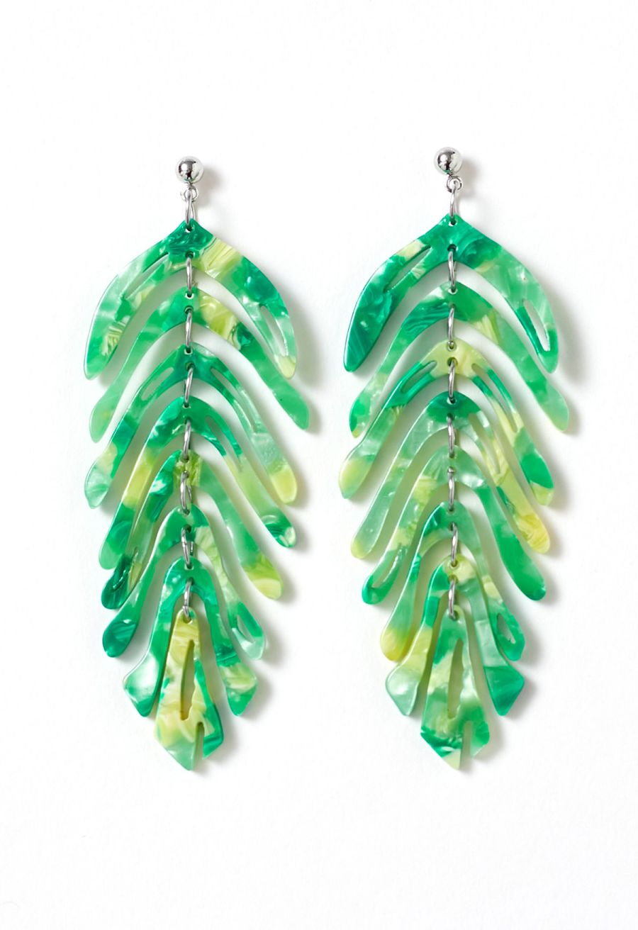 Fishbone Drop Earrings