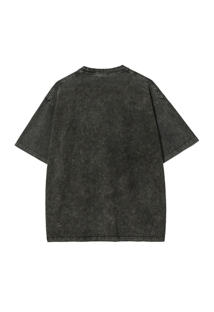 Pumpkin Themed Vintage Washed Oversized T-Shirt