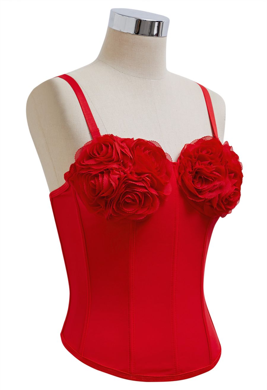 3D Blooming Floral Bustier Corset Top