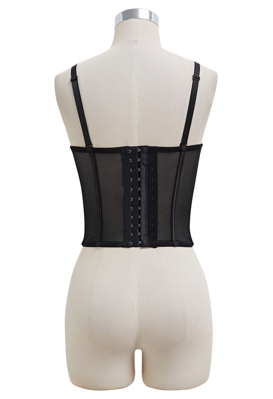Stunning Heart Rhinestone Bustier Top