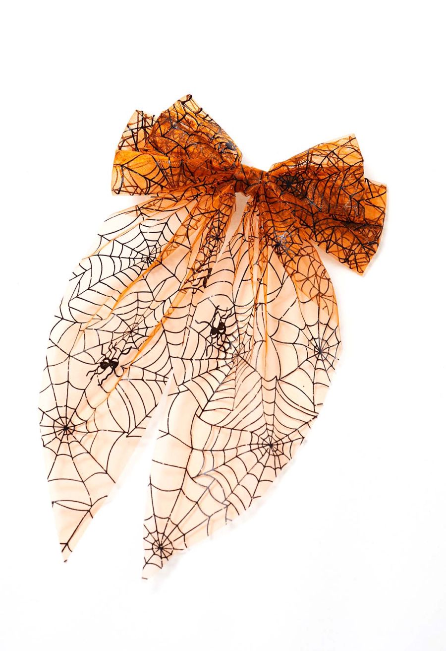 Spiderweb Mesh Bow Hair Barrette