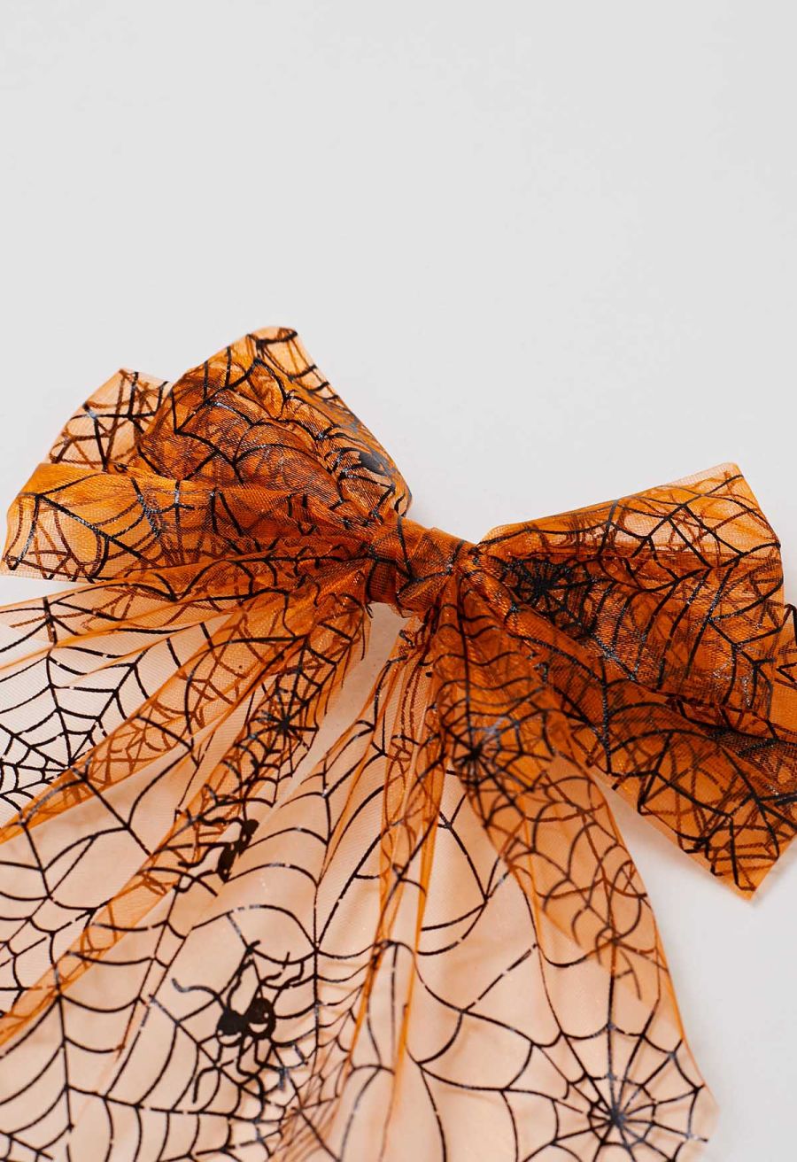 Spiderweb Mesh Bow Hair Barrette