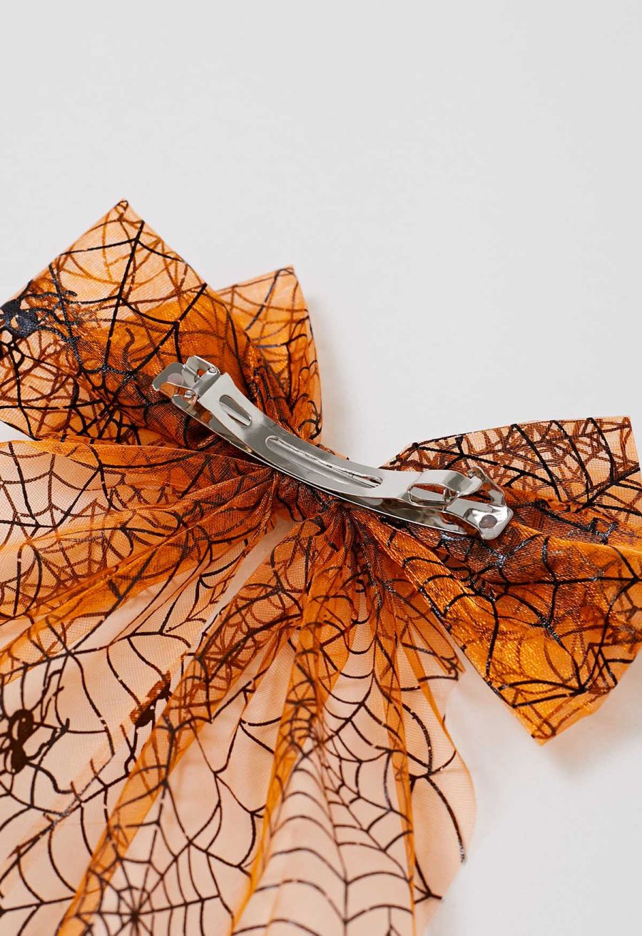 Spiderweb Mesh Bow Hair Barrette