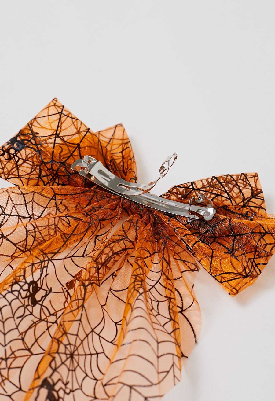 Spiderweb Mesh Bow Hair Barrette