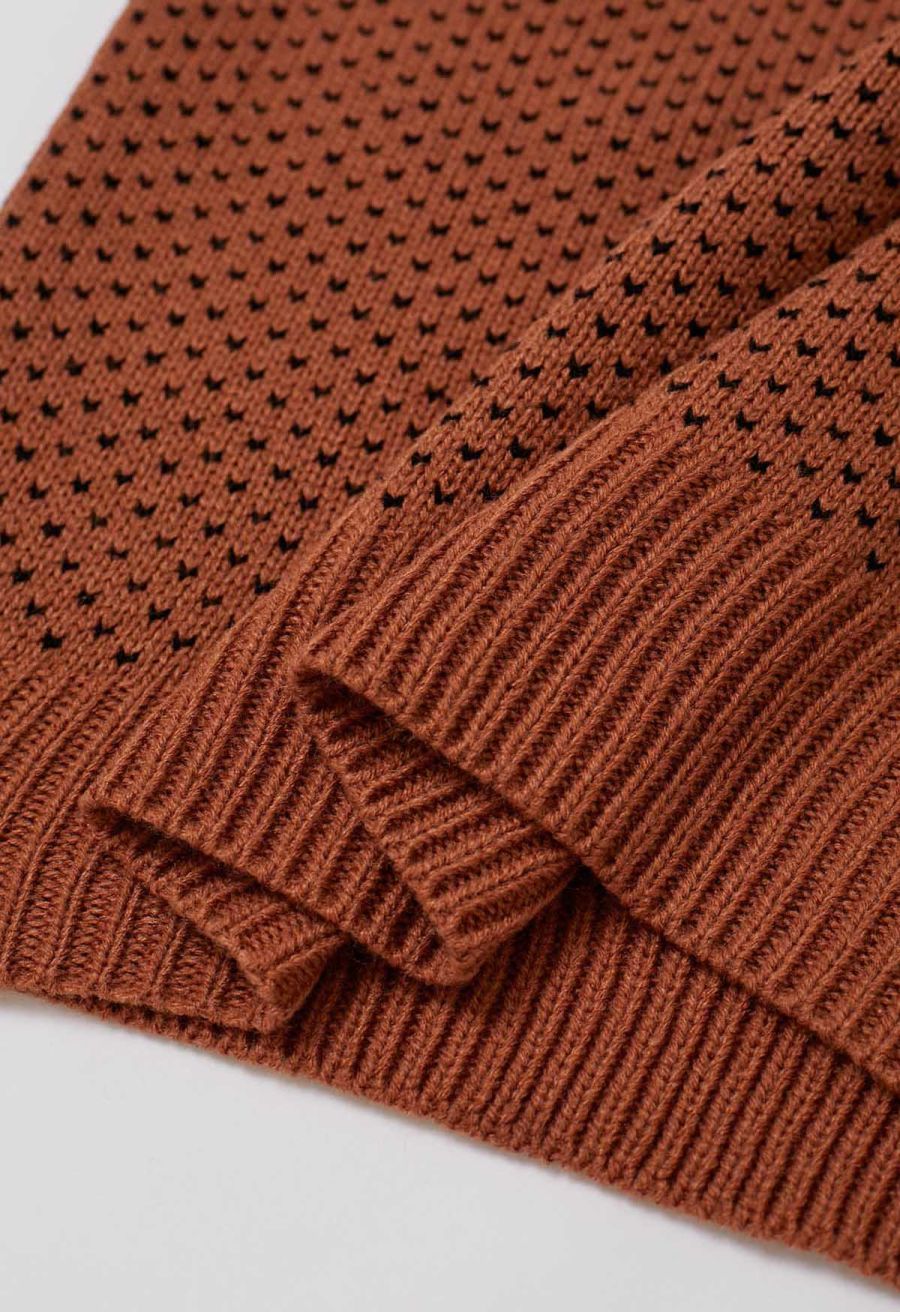 Spooky Bats Ribbed Knit Sweater in Pumpkin