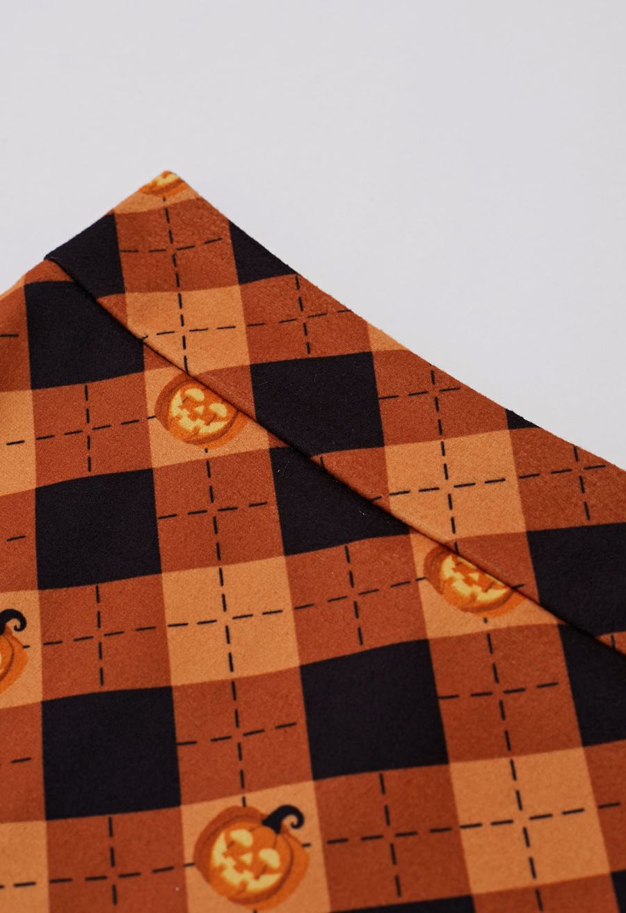 Pumpkin Lantern Plaid Mini Bud Skirt