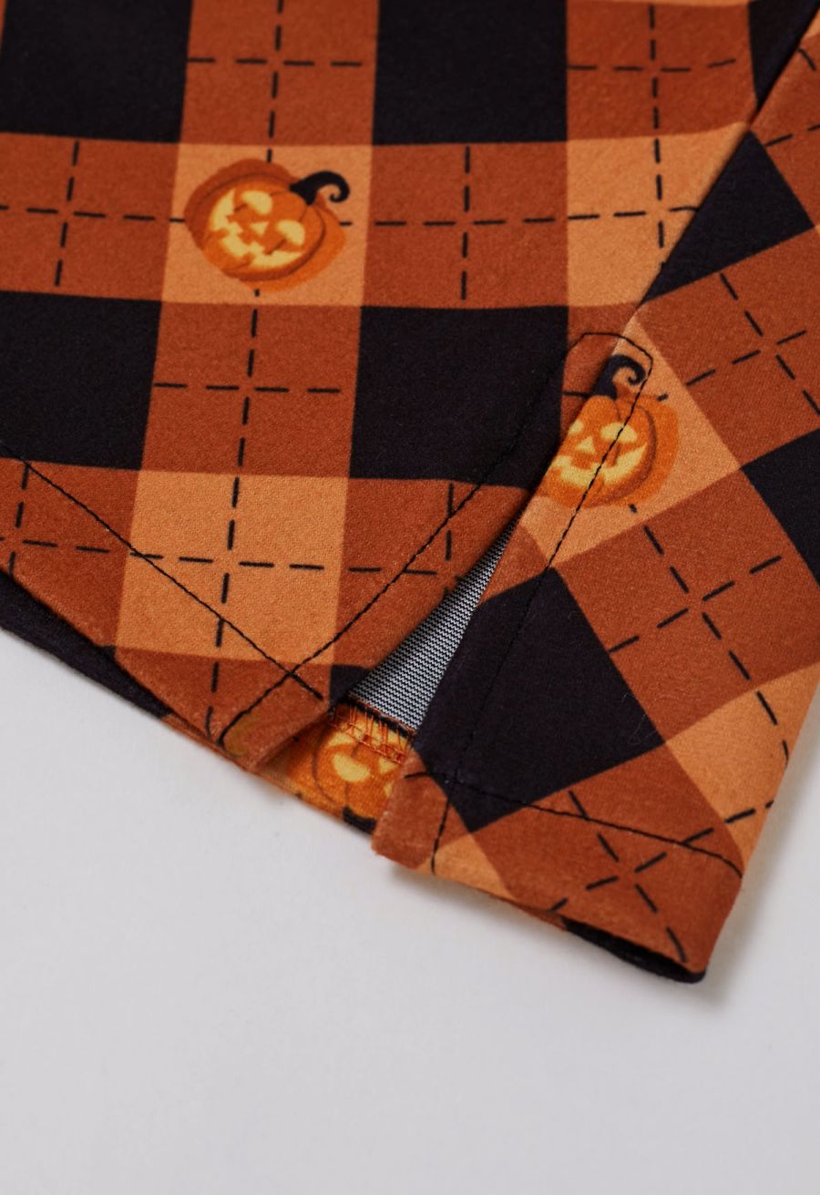 Pumpkin Lantern Plaid Mini Bud Skirt