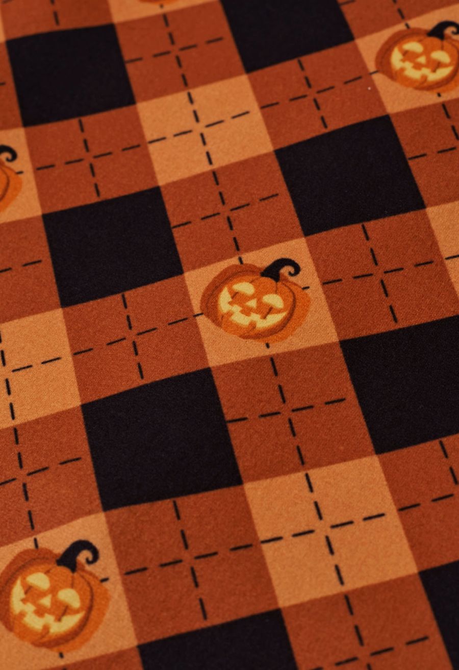Pumpkin Lantern Plaid Mini Bud Skirt